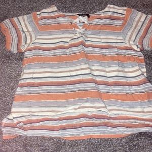 Pastel Striped Tee with Laces